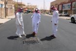 رئيس بلدية رفحاء يقف ميدانيًا على  مشروع طريق الملك فيصل للتأكد من سير العمل ‬